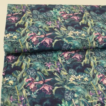 Viskose Webware Tropical Bloom